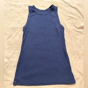 Navy blue fitted ribbed tank